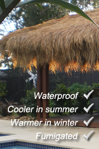 Your Bali thatch roof will be  waterproof, cooler in summer, warmer in winter