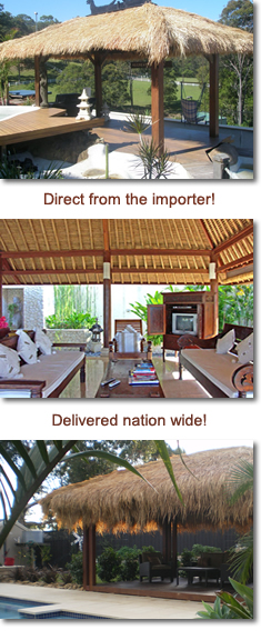 Bali thatch direct from the importer at wholesale prices, delivered nation wide